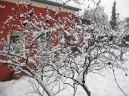Winterblick aufs Ferienhaus